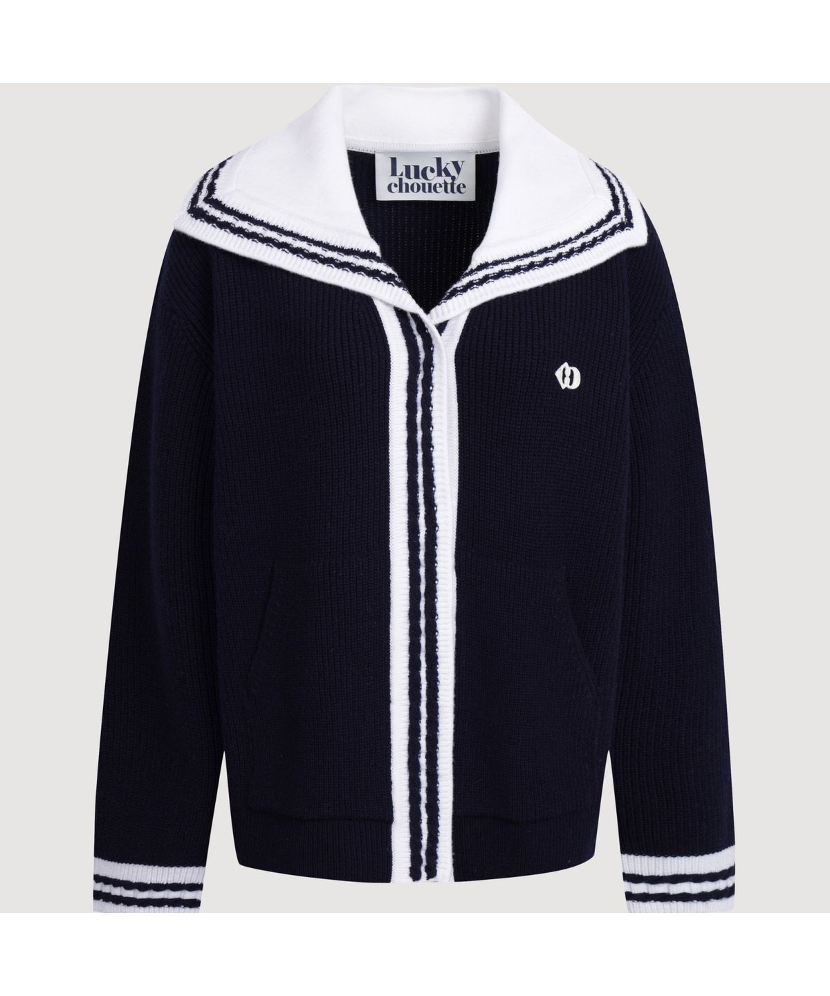 럭키슈에뜨(LUCKY CHOUETTE) Mini Sailor Knit Cardigan (navy) LFWCS25130NYX