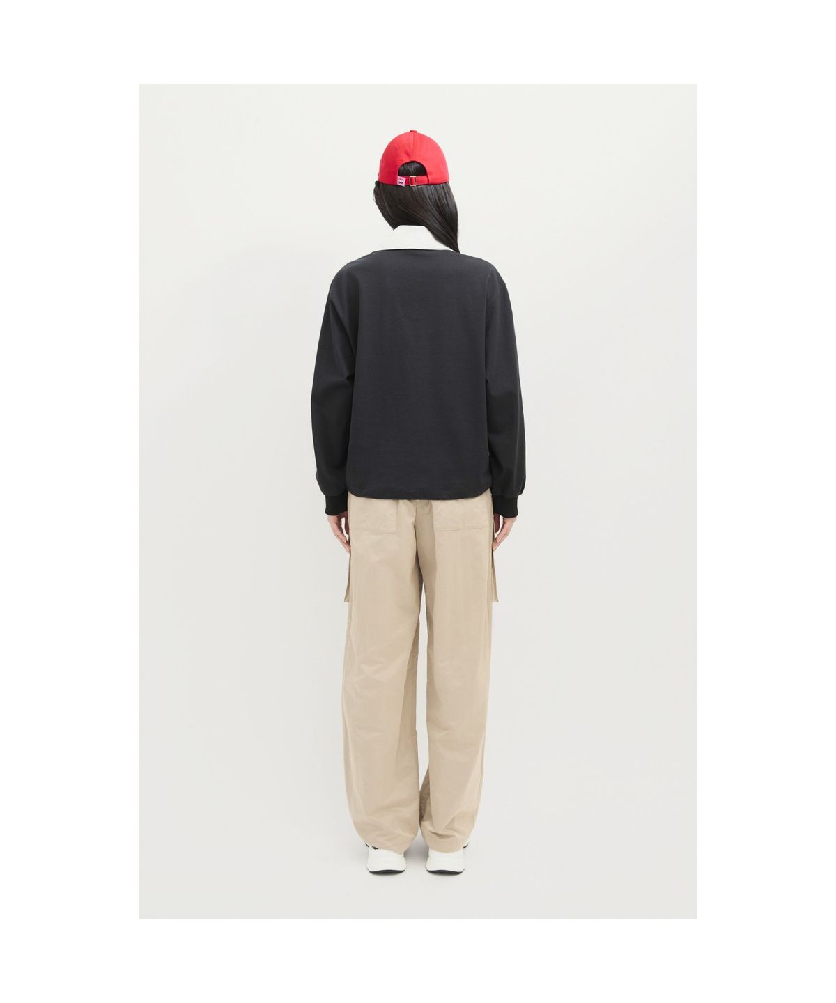 럭키슈에뜨(LUCKY CHOUETTE) Out Pocket Jogger Banding Pants (Fabric Belt) (beige) LFPNS25100BEX
