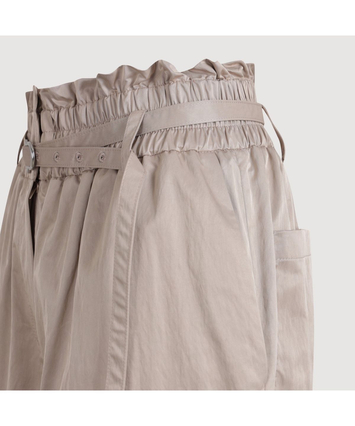 럭키슈에뜨(LUCKY CHOUETTE) Out Pocket Jogger Banding Pants (Fabric Belt) (beige) LFPNS25100BEX