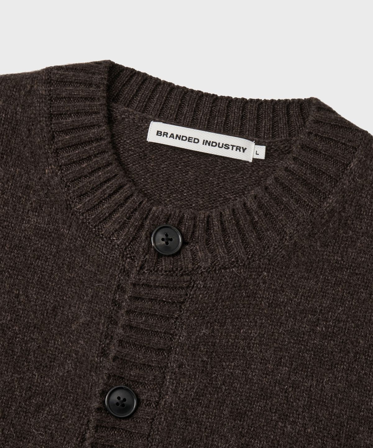브랜디드(BRANDED) BRUSHED ALPACA CARDIGAN [DUSTY BROWN]