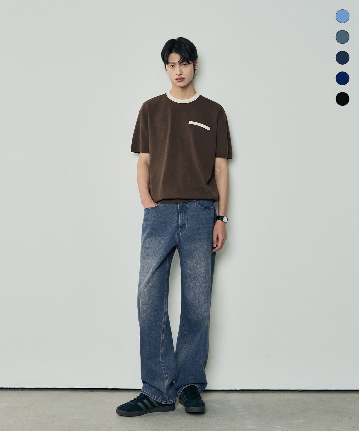 아워데이즈(OURDAYZ) 리버티 세미 와이드 데님 팬츠 [5COLORS]