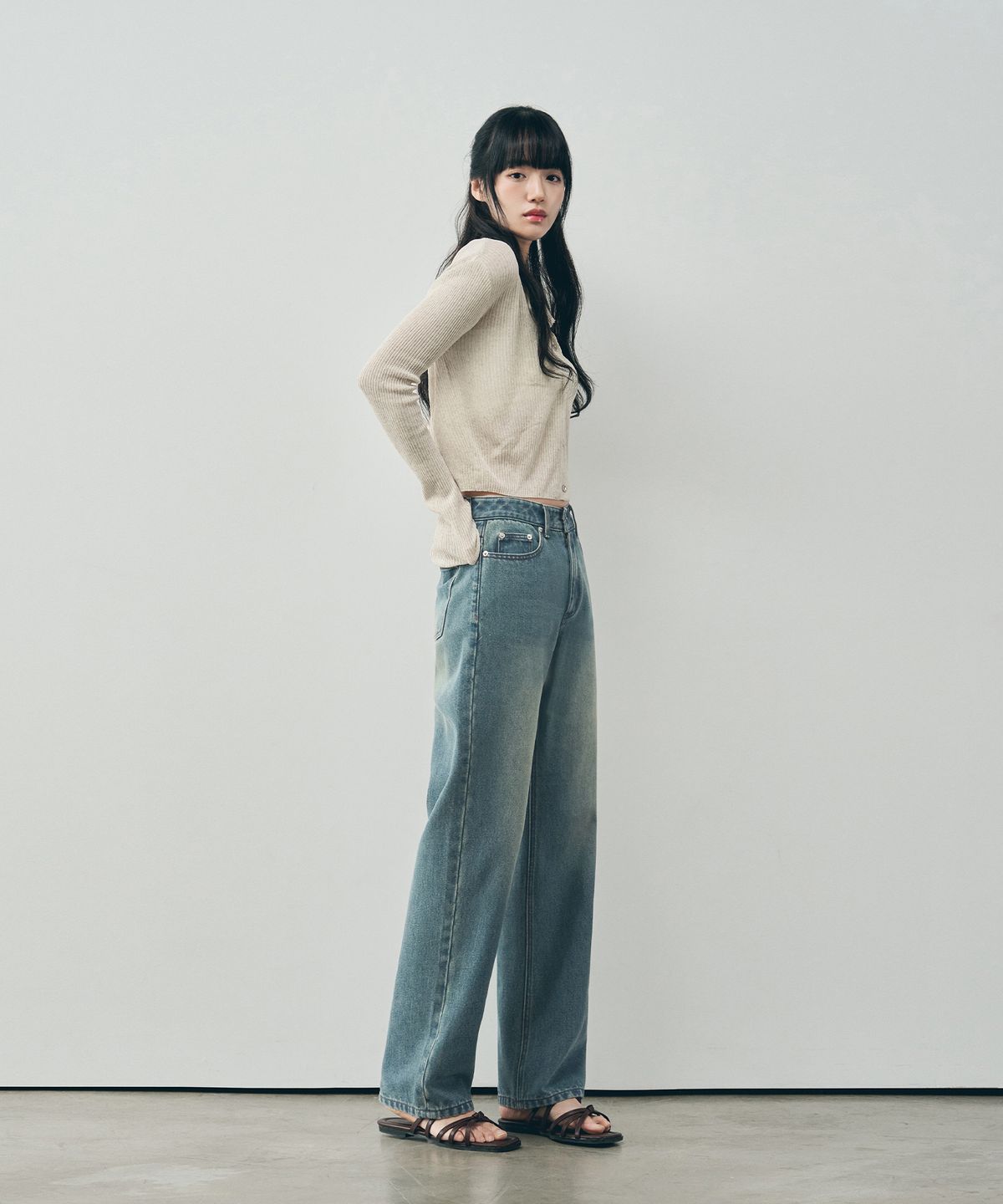 아워데이즈(OURDAYZ) 리버티 세미 와이드 데님 팬츠 [5COLORS]