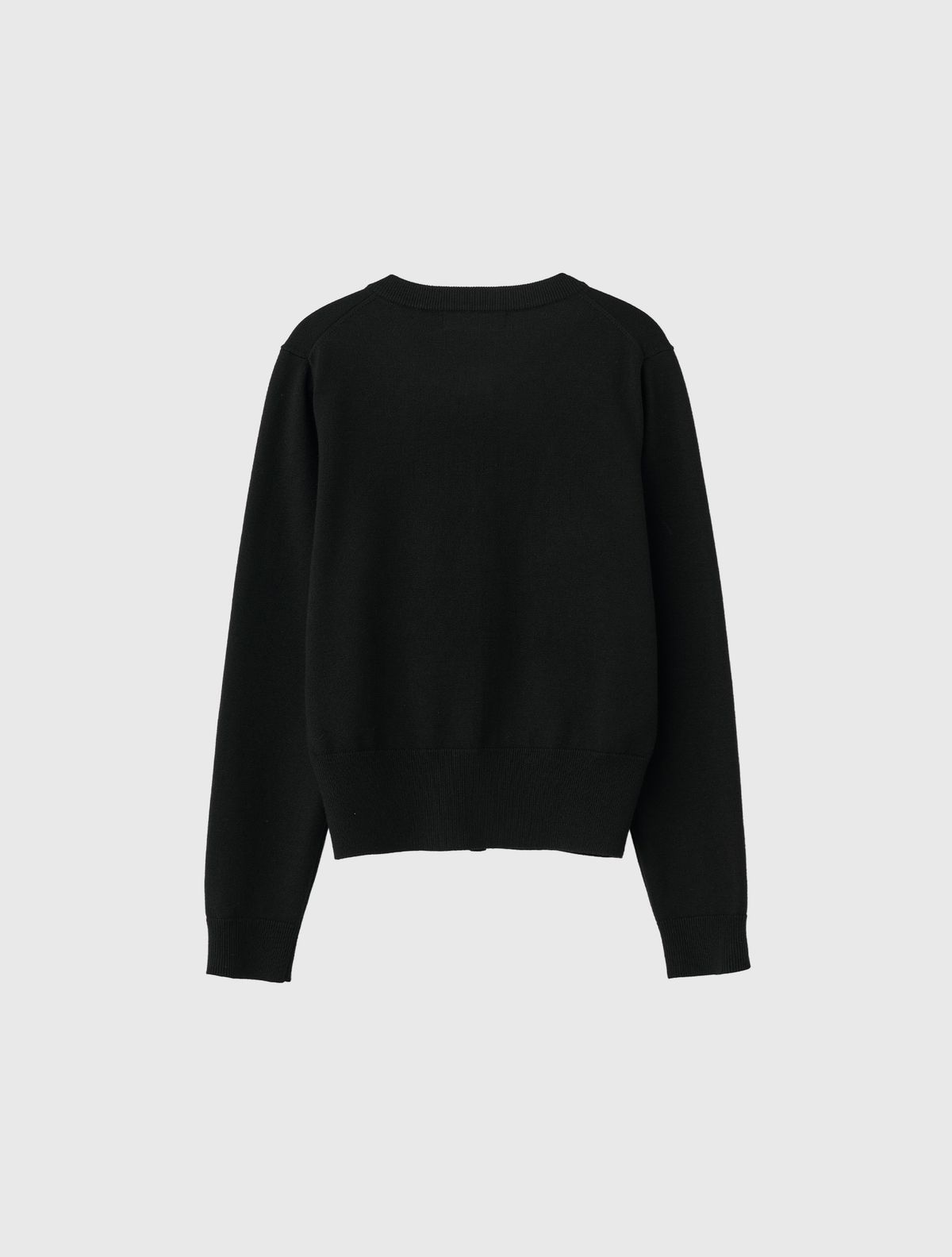 제너럴아이디어(GENERALIDEA) [서하 PICK] 에센셜 크루넥 가디건 [BLACK] / GF7LKC501