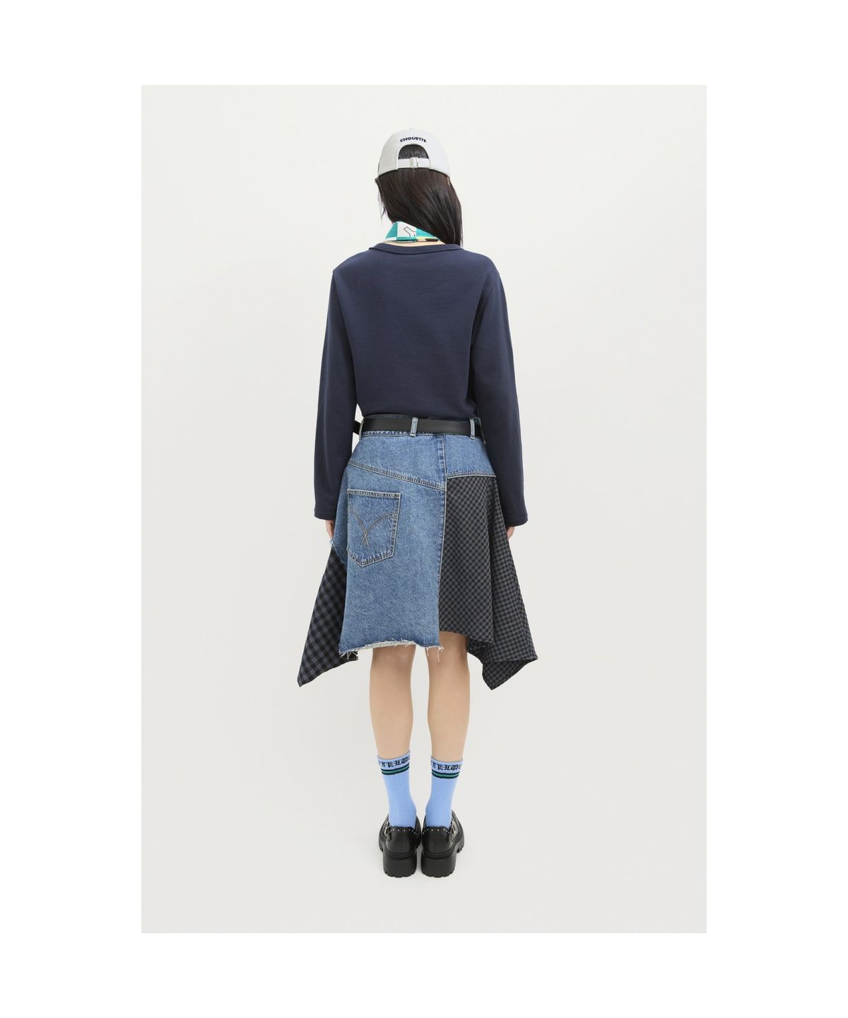 럭키슈에뜨(LUCKY CHOUETTE) Jersey Mix Denim Dress (multi color) LFPDS25170XXX