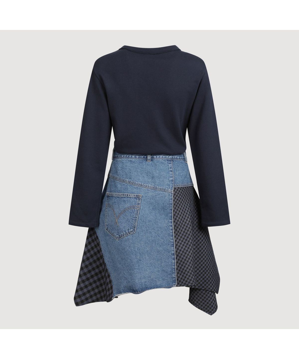 럭키슈에뜨(LUCKY CHOUETTE) Jersey Mix Denim Dress (multi color) LFPDS25170XXX