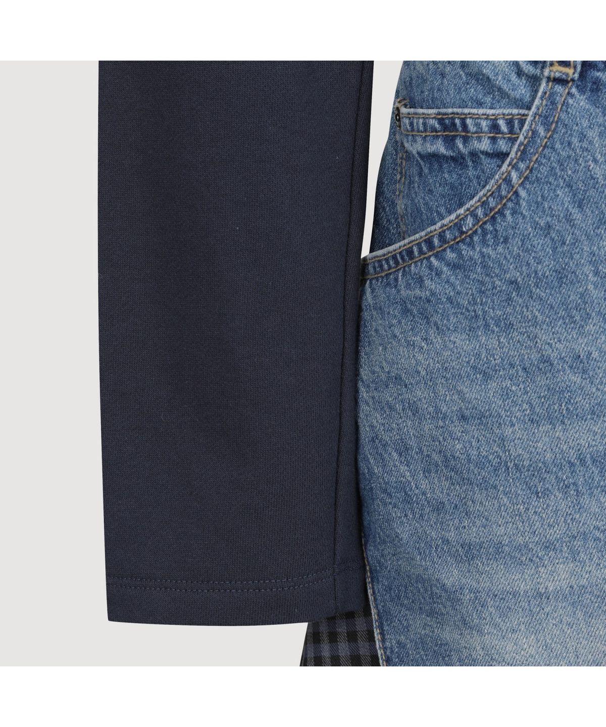 럭키슈에뜨(LUCKY CHOUETTE) Jersey Mix Denim Dress (multi color) LFPDS25170XXX