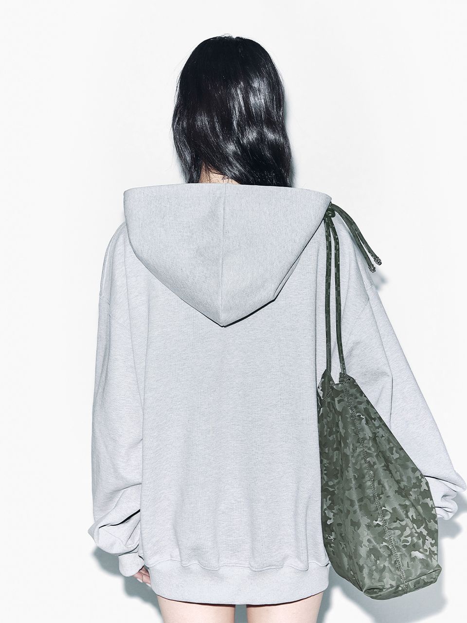 MUSINSA | L.E.E.Y STUDDED ZIP-UP HOODIE OVERSIZED GREY