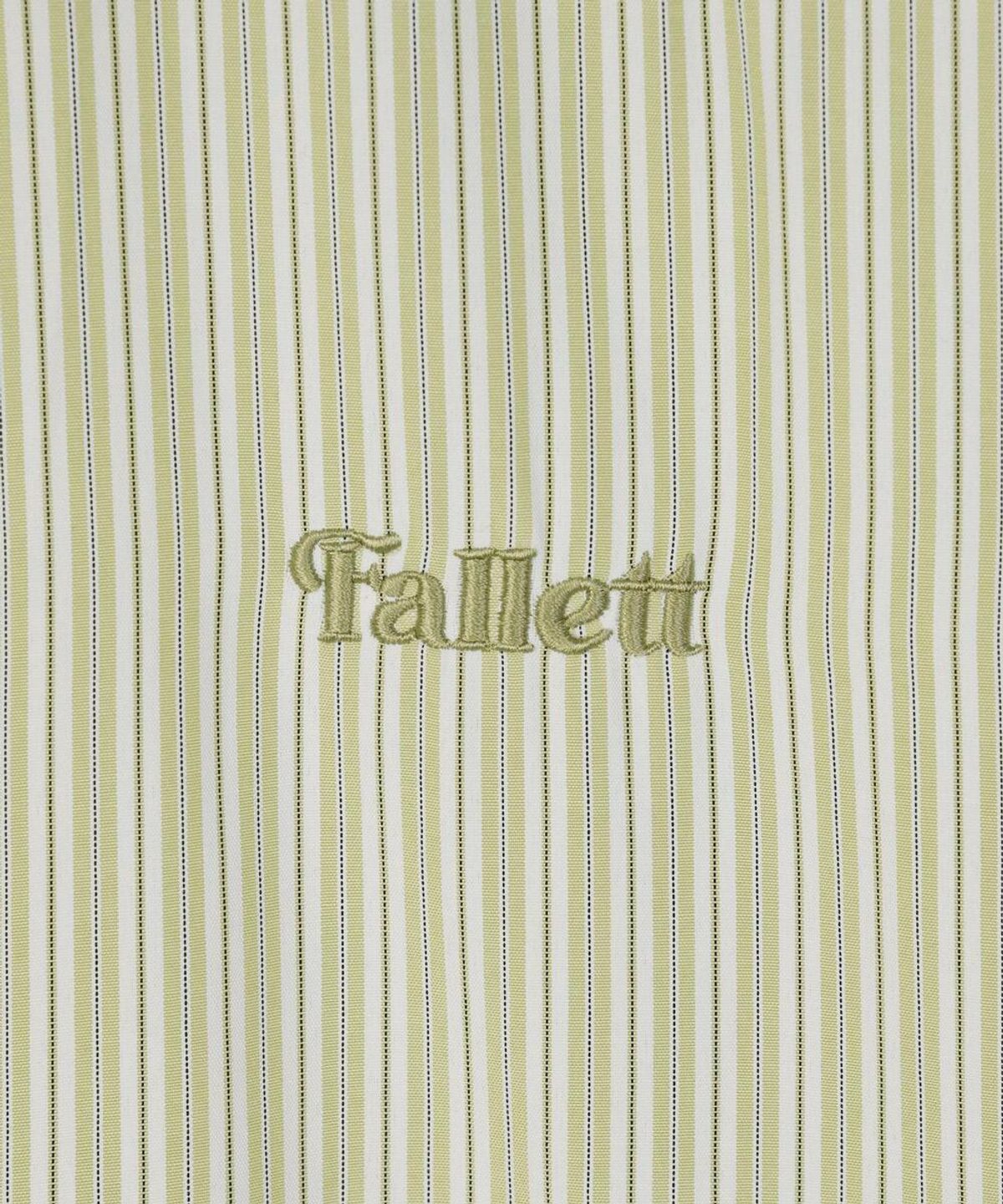 팔렛(FALLETT) 스몰 스토리 로고 스트라이프 셔츠 그린