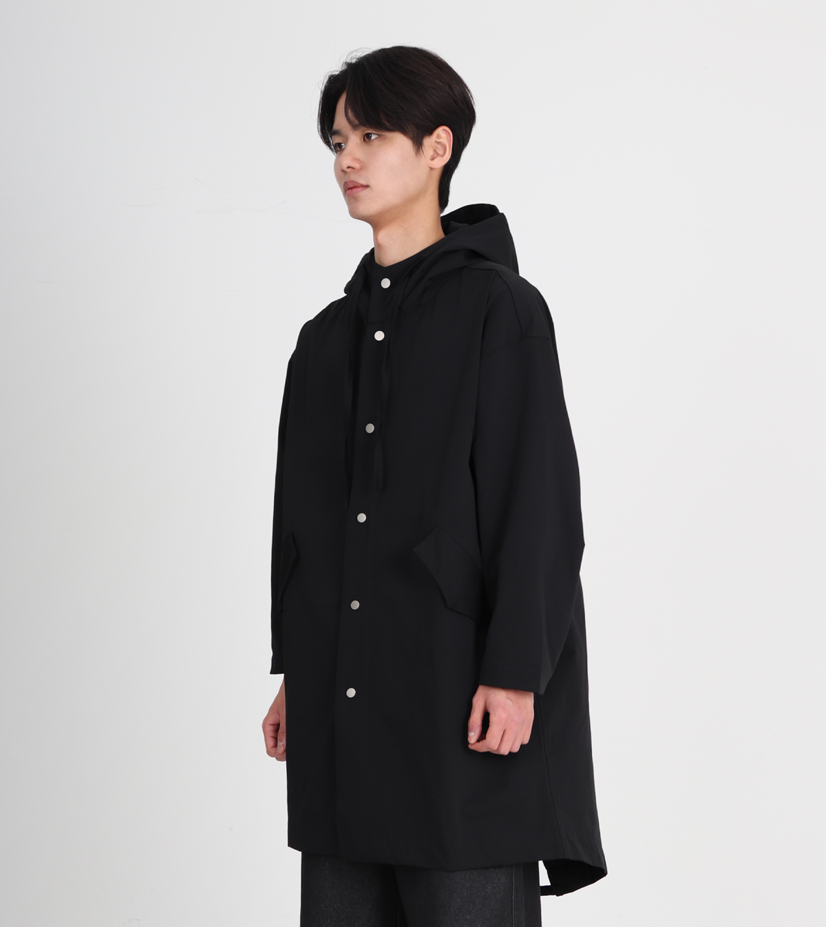 버튼서울(BUTTON SEOUL) 사파리 레인 후드 코트 3color (블랙)