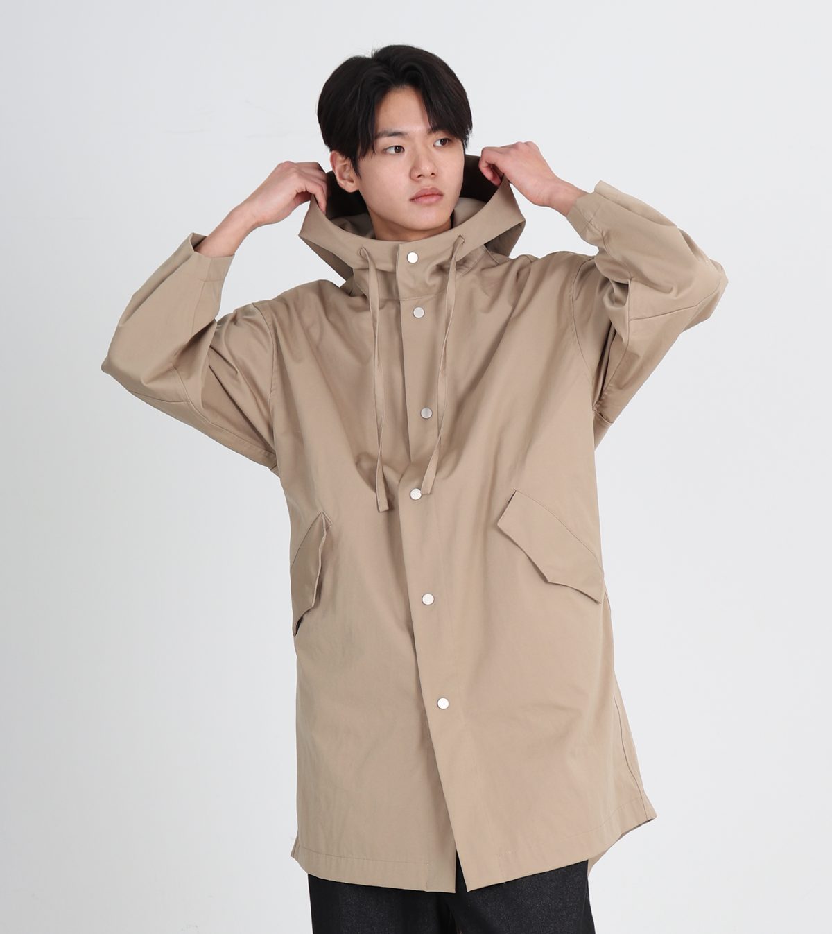 버튼서울(BUTTON SEOUL) 사파리 레인 후드 코트 3color (베이지)