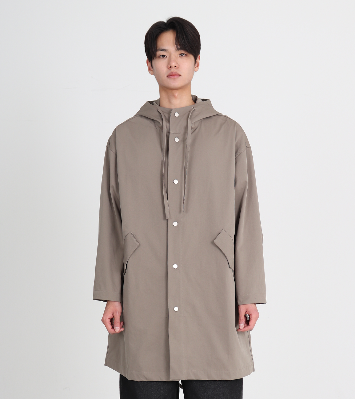 버튼서울(BUTTON SEOUL) 사파리 레인 후드 코트 3color (카키 그레이)