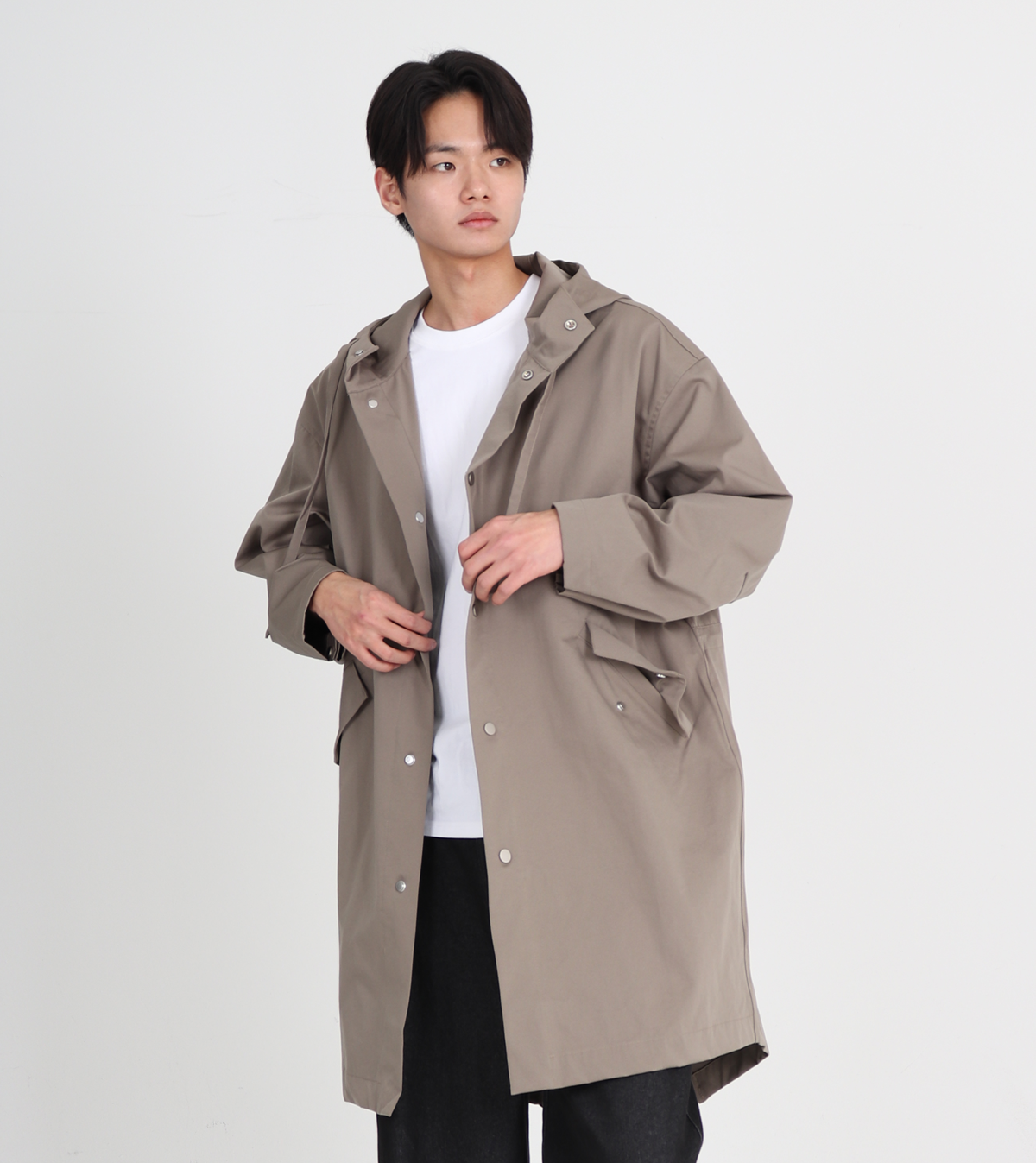 버튼서울(BUTTON SEOUL) 사파리 레인 후드 코트 3color (카키 그레이)