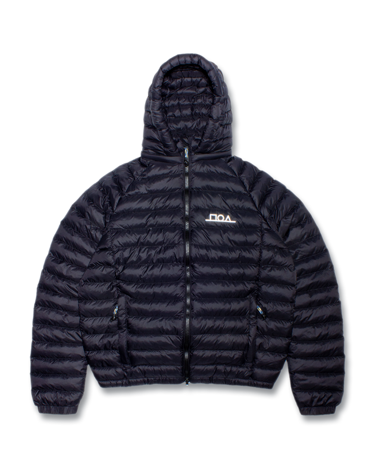 미디엄스(MEDIUMS) Geometric Logo Light Weight Puffer Jacket - Black(도형 로고 라이트 웨이트 패딩 자켓)