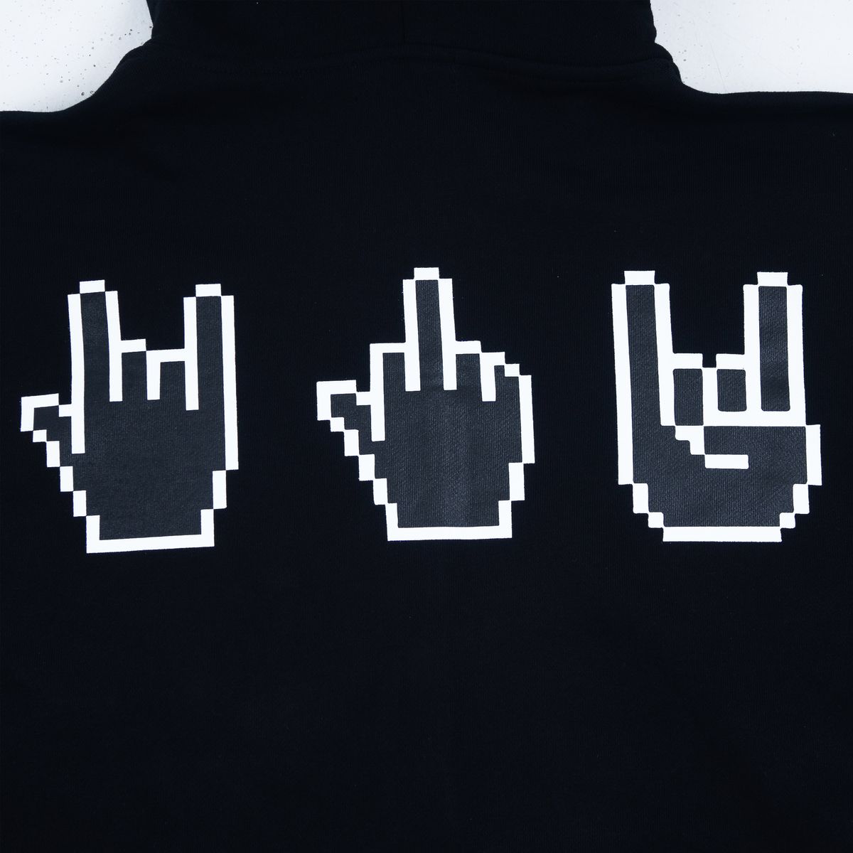 헤테로(HETERO) Pixel-cursor Zip-up Hoodie_Black