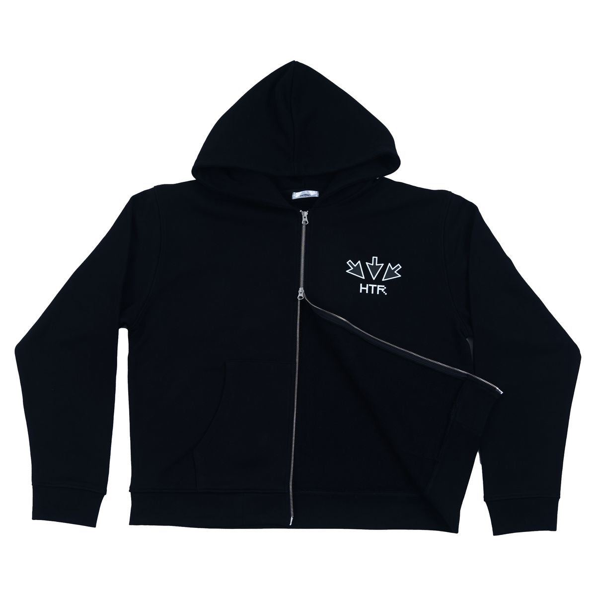 헤테로(HETERO) Pixel-cursor Zip-up Hoodie_Black