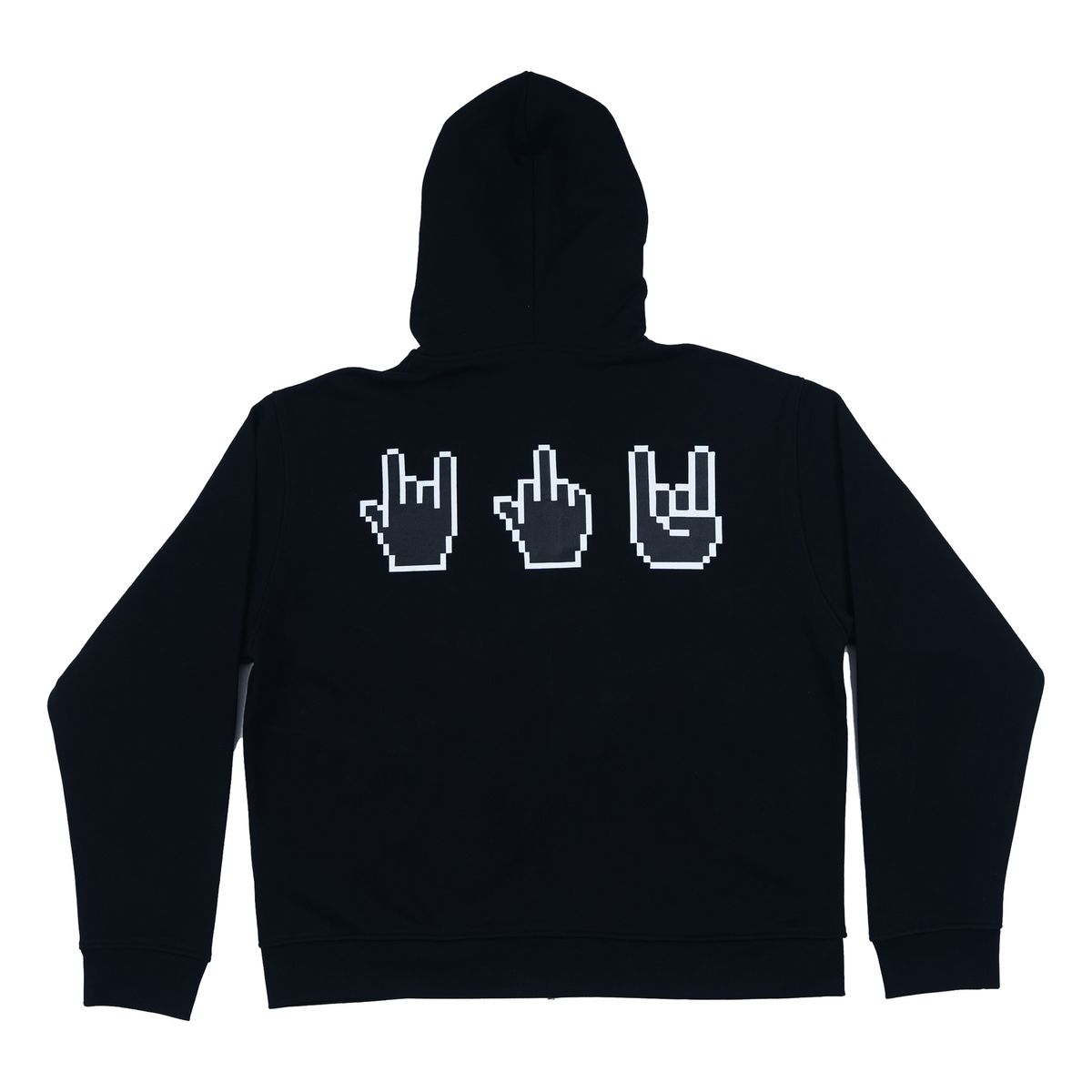 헤테로(HETERO) Pixel-cursor Zip-up Hoodie_Black