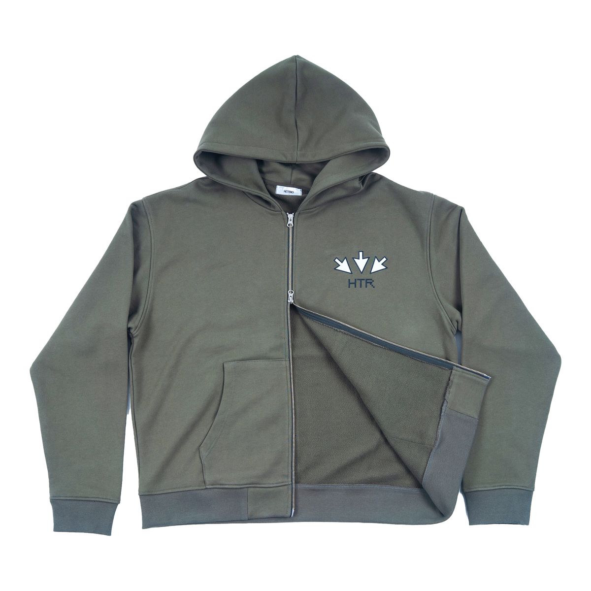 헤테로(HETERO) Pixel-cursor Zip-up Hoodie_Khaki