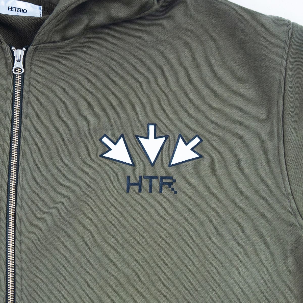 헤테로(HETERO) Pixel-cursor Zip-up Hoodie_Khaki