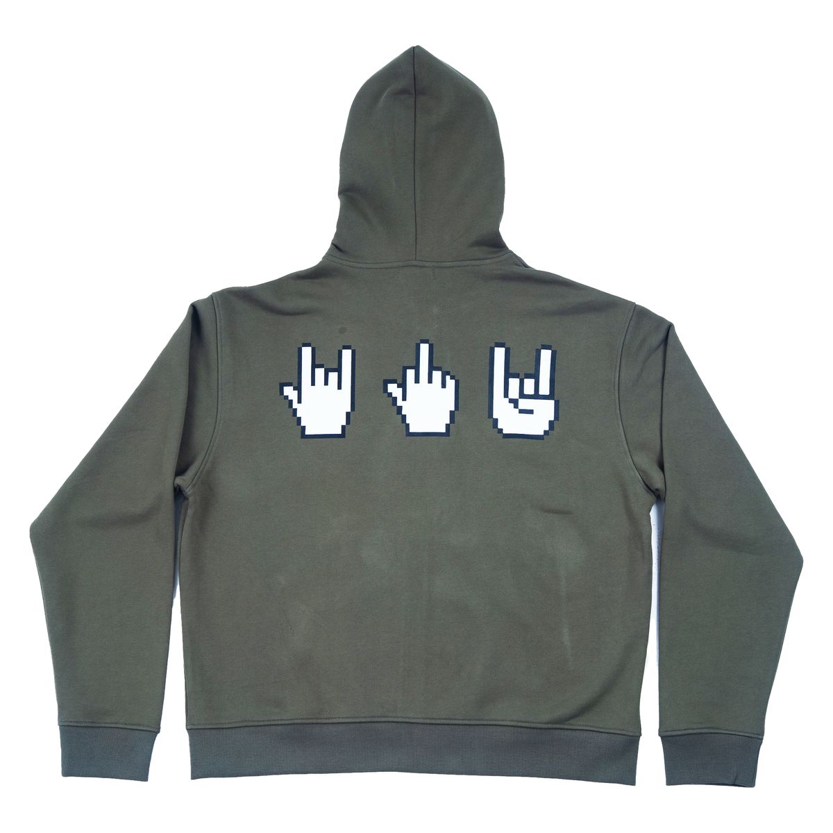 헤테로(HETERO) Pixel-cursor Zip-up Hoodie_Khaki