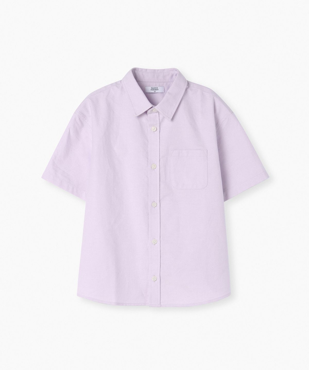 무신사 스탠다드 키즈(MUSINSA STANDARD KIDS) 오버사이즈 옥스포드 반소매 셔츠 [바이올렛]