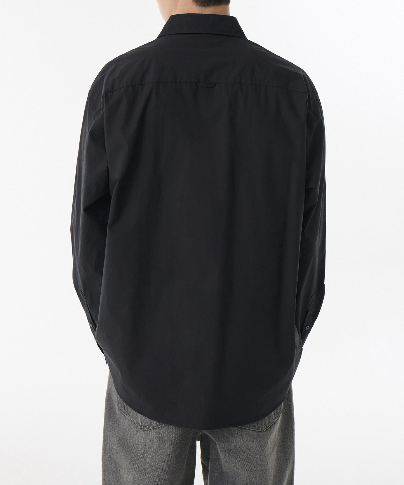 MUSINSA | MUSINSA STANDARD Relaxed Soft Poplin Shirt [Black]