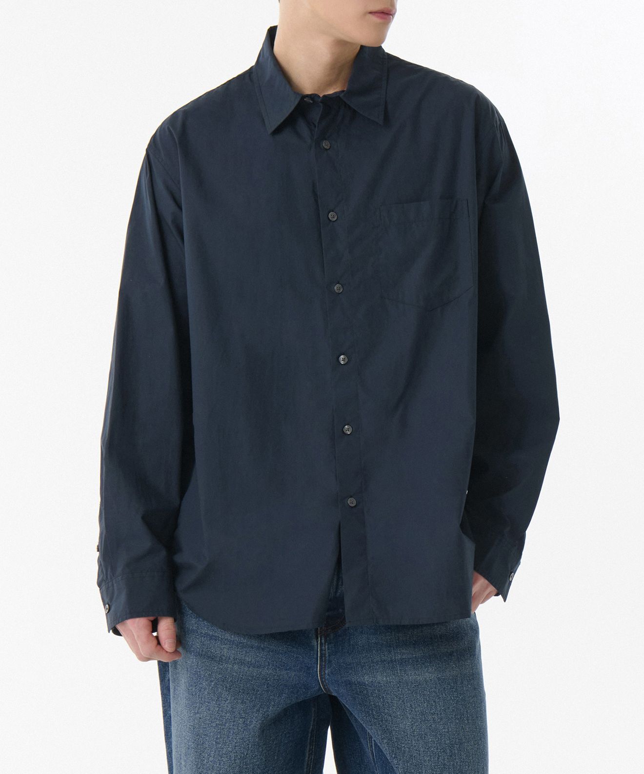 ★MUSINSA STANDARD★ Relaxed soft poplin shirt navy MMESH105 MUSINSA | MUSINSA STANDARD Relaxed Soft Poplin Shirt [Navy]