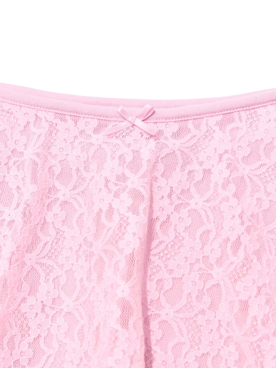 MUSINSA公式 | GLOWNY LACE BELL MINI SKIRT (BABY PINK)