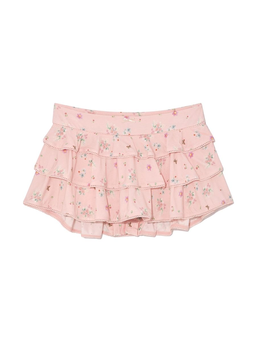 【GLOWNY】 PICOT FRILL MINI SKIRT ★送料関税込み★ PICOT FRILL MINI SKIRT (WHITE MELANGE) - GLOWNY