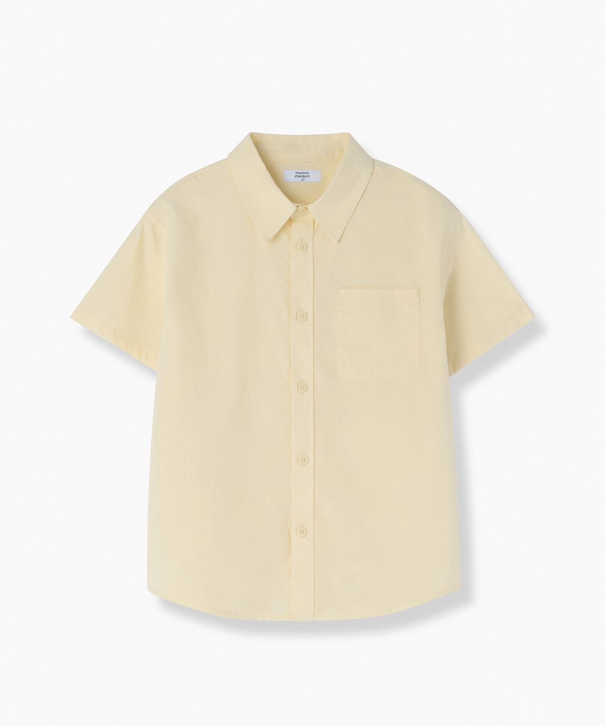 무신사 스탠다드 키즈(MUSINSA STANDARD KIDS) 릴렉스드 소프트 포플린 반소매 셔츠 [레몬]