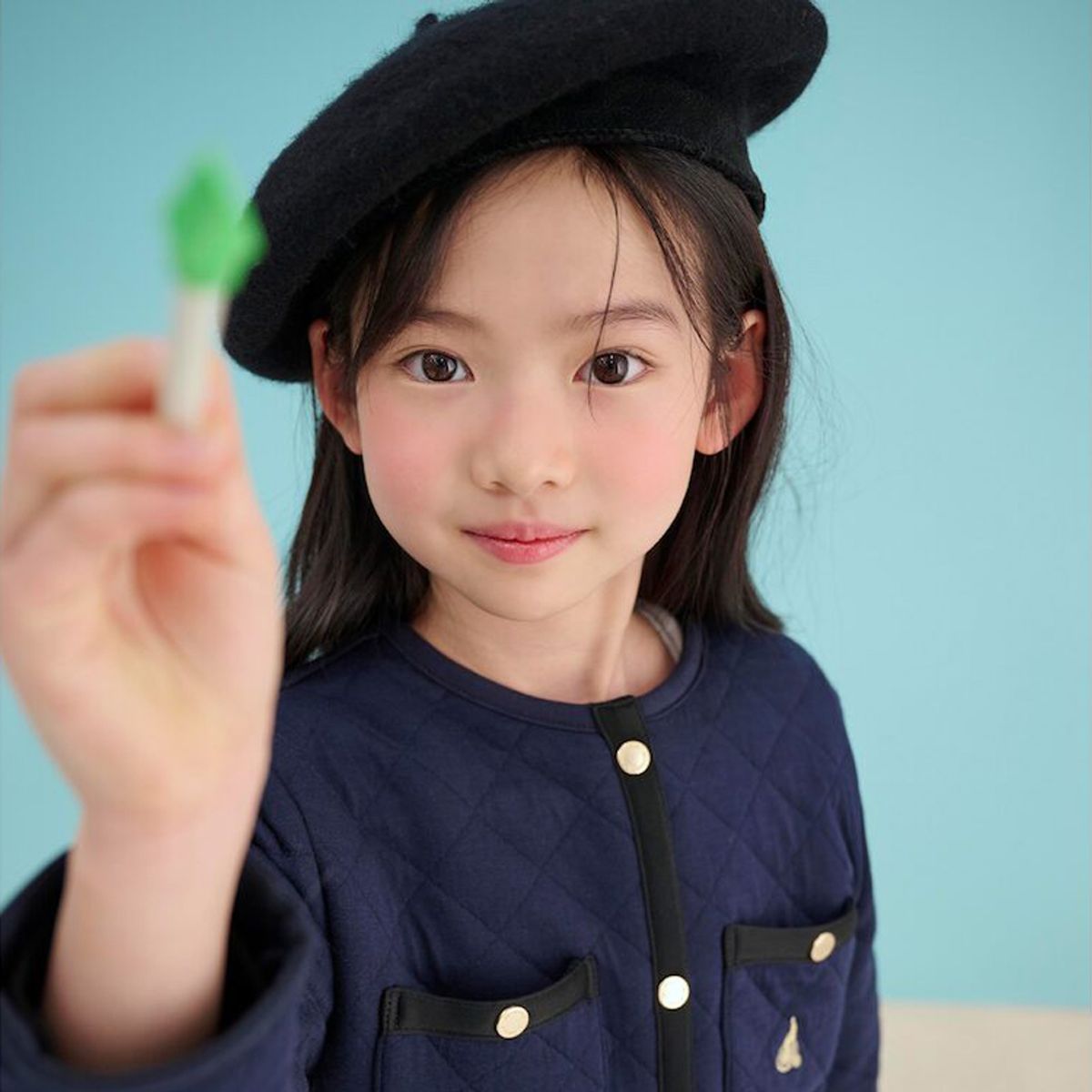 빈폴 키즈(BEANPOLE KIDS) 여아 저지 퀼팅 점퍼  네이비 (BI5139G01R)