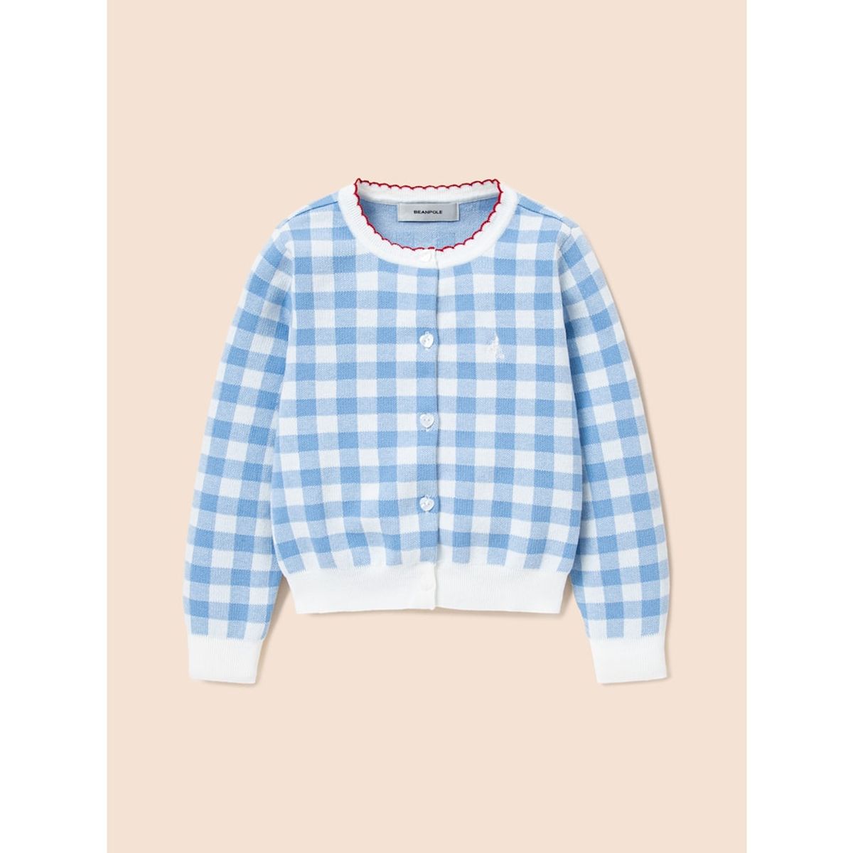 빈폴 키즈(BEANPOLE KIDS) 여아 깅엄 체크 카디건  스카이 블루 (BI515AG03Q)