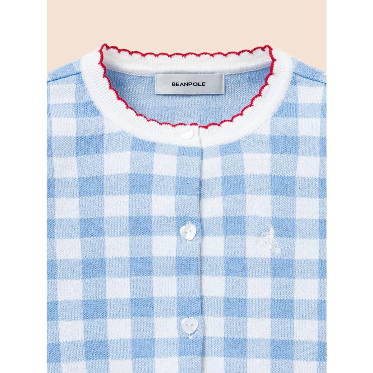 빈폴 키즈(BEANPOLE KIDS) 여아 깅엄 체크 카디건  스카이 블루 (BI515AG03Q)