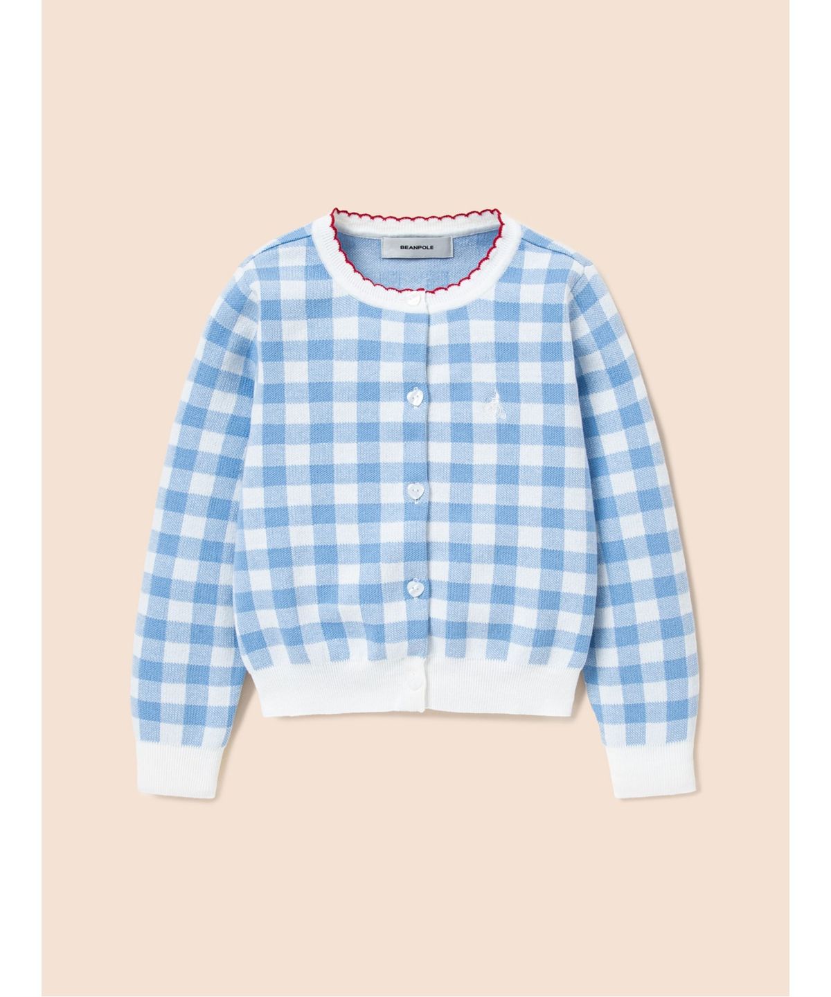 빈폴 키즈(BEANPOLE KIDS) 여아 깅엄 체크 카디건  스카이 블루 (BI515AG03Q)