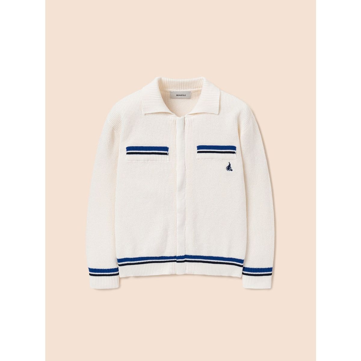 빈폴 키즈(BEANPOLE KIDS) 플레인형 자카드 T칼라 카디건  아이보리 (BI515AU020)