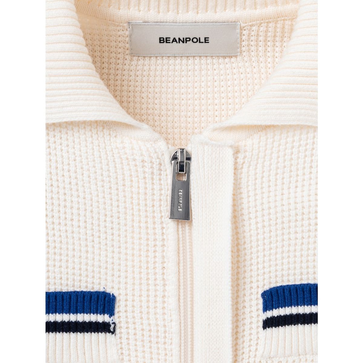빈폴 키즈(BEANPOLE KIDS) 플레인형 자카드 T칼라 카디건  아이보리 (BI515AU020)