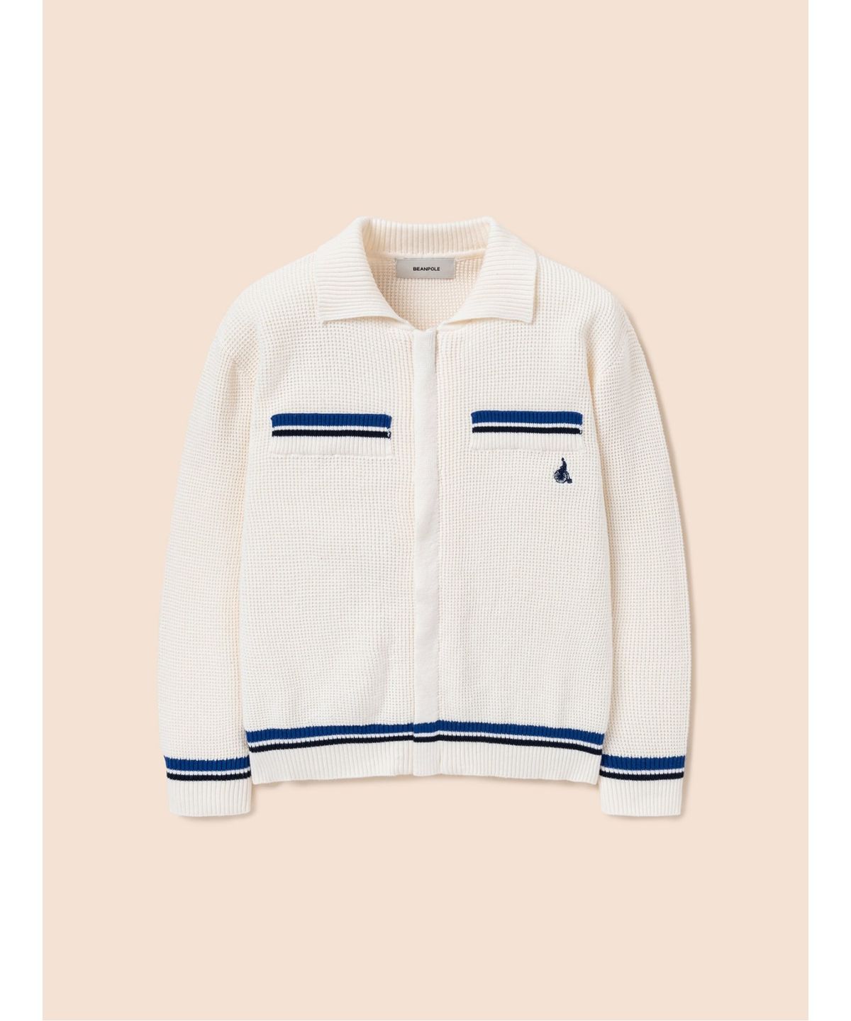 빈폴 키즈(BEANPOLE KIDS) 플레인형 자카드 T칼라 카디건  아이보리 (BI515AU020)