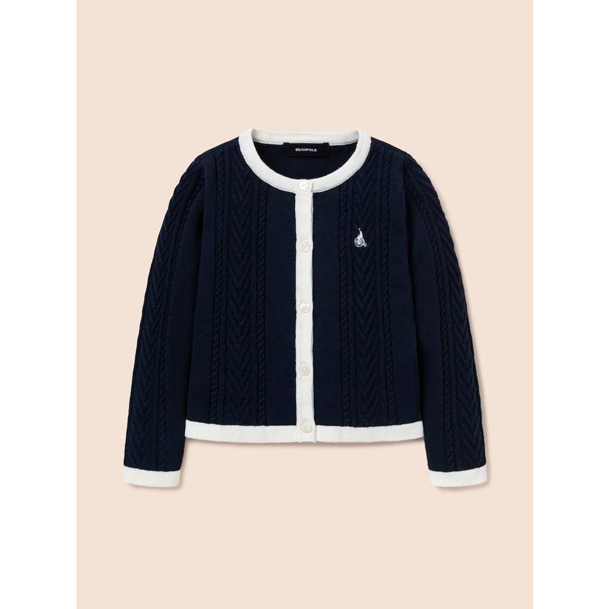 빈폴 키즈(BEANPOLE KIDS) [Essential] 여아 면 변형 케이블 카디건  네이비 (BI515AGE2R)