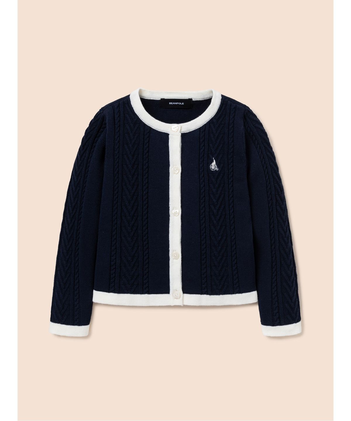 빈폴 키즈(BEANPOLE KIDS) [Essential] 여아 면 변형 케이블 카디건  네이비 (BI515AGE2R)