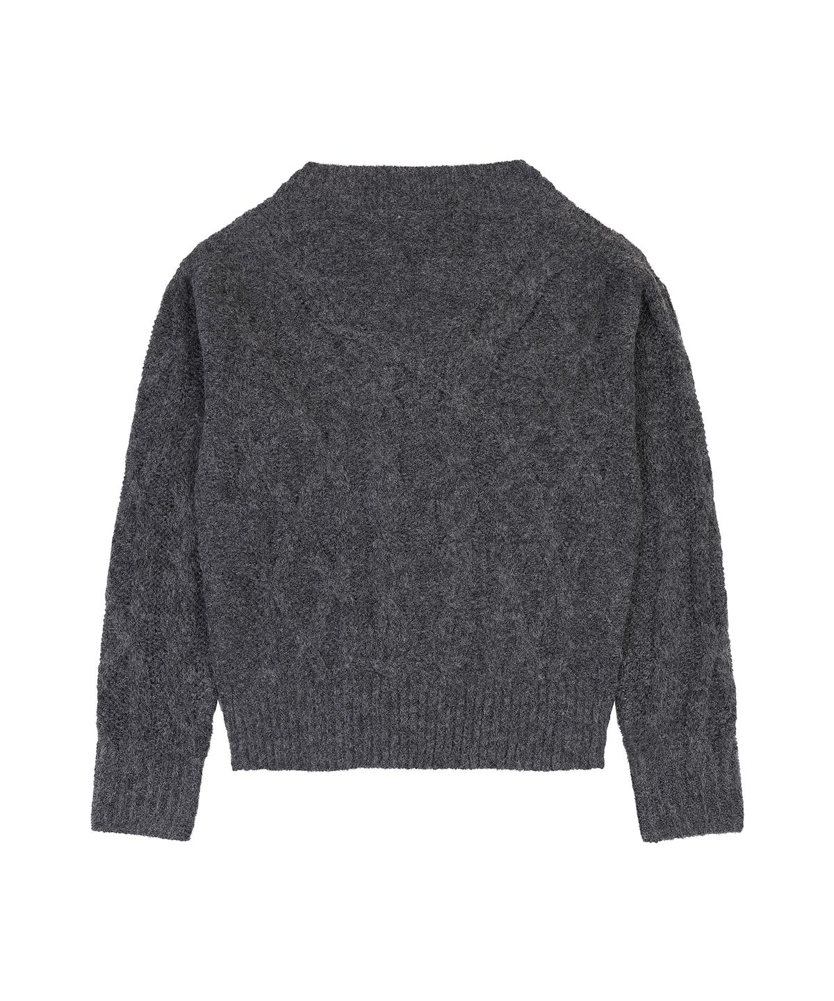 오디너리 홀리데이(ORDINARY HOLIDAY) LOOSE FIT CABLE KNIT PULLOVER [DEEP GRAY]