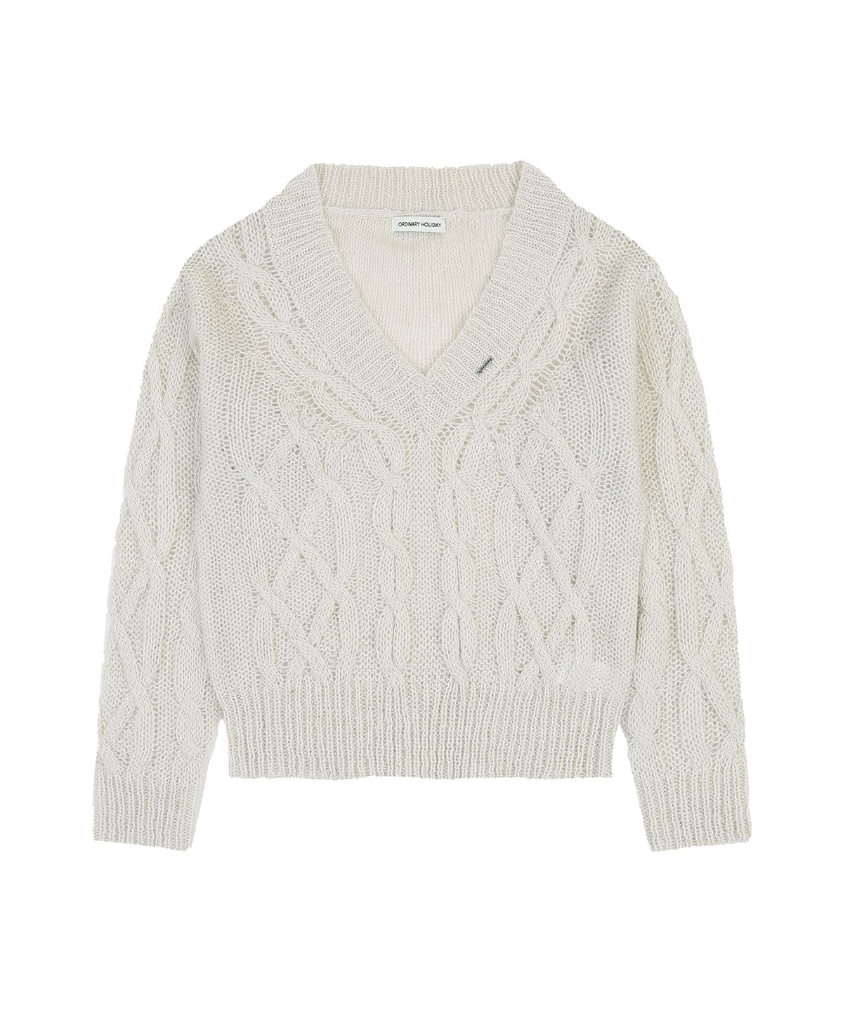오디너리 홀리데이(ORDINARY HOLIDAY) LOOSE FIT CABLE KNIT PULLOVER [IVORY]