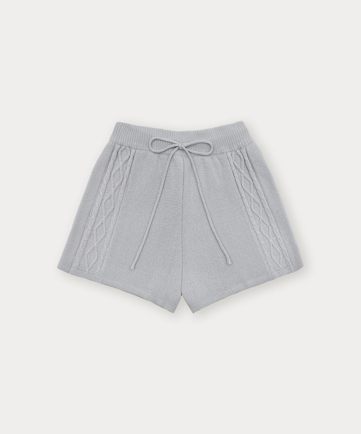 썸웨어버터(SOMEWHEREBUTTER) Cotton Cable Knit Pants - Light Grey