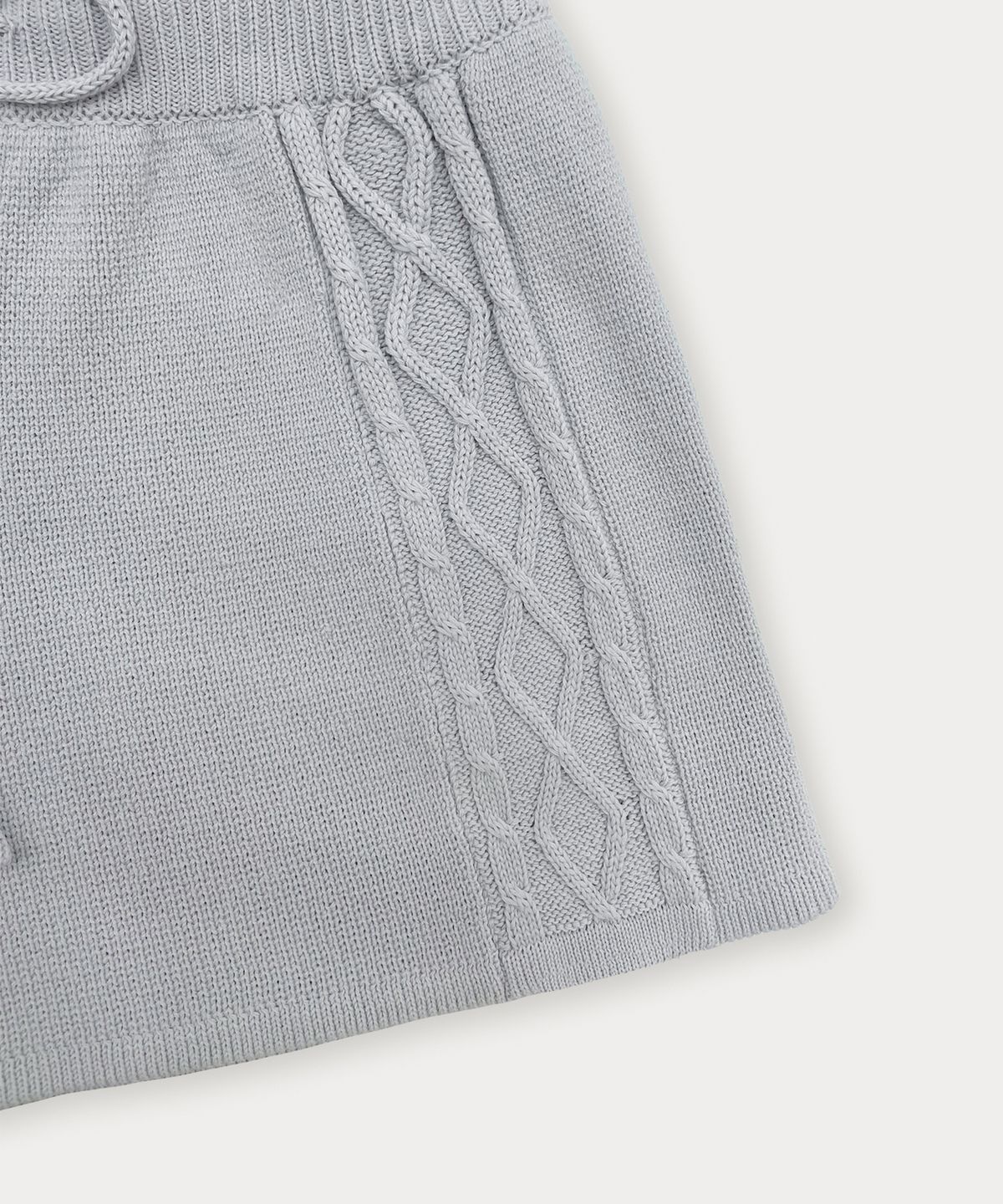 썸웨어버터(SOMEWHEREBUTTER) Cotton Cable Knit Pants - Light Grey