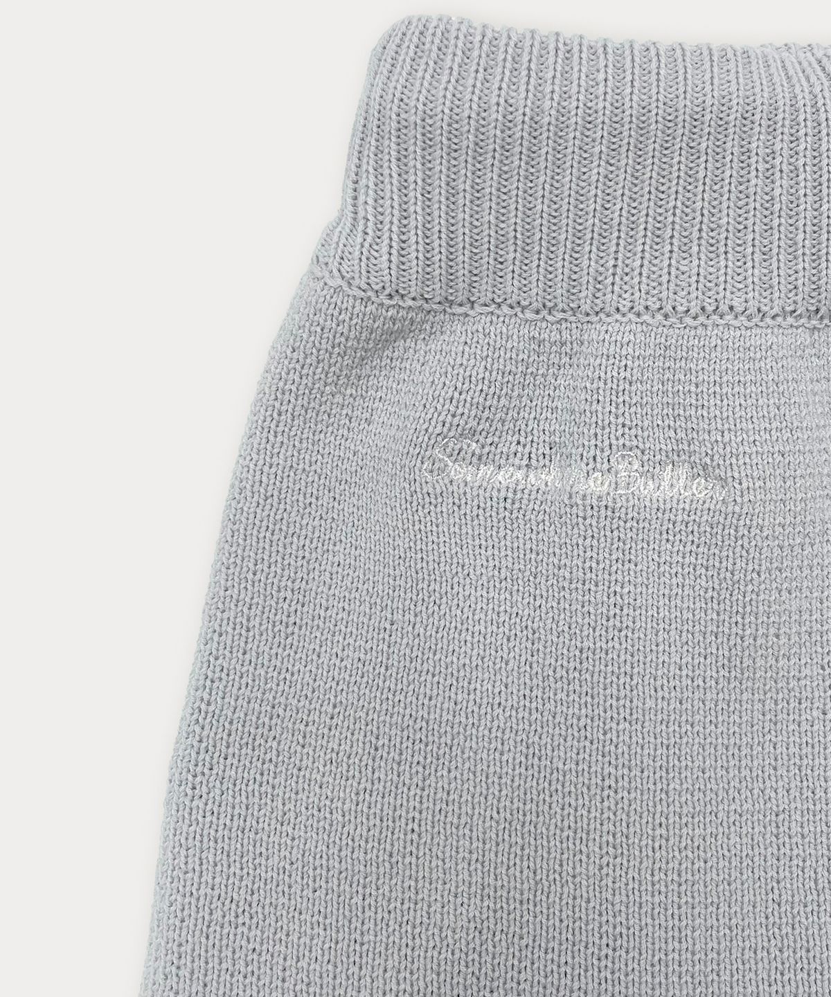 썸웨어버터(SOMEWHEREBUTTER) Cotton Cable Knit Pants - Light Grey