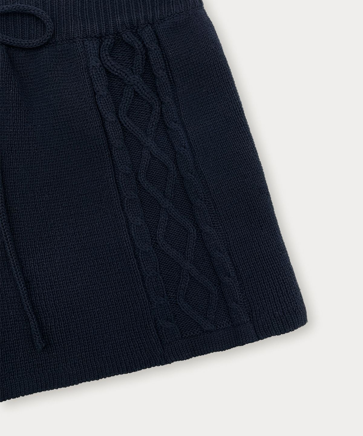 썸웨어버터(SOMEWHEREBUTTER) Cotton Cable Knit Pants - Navy