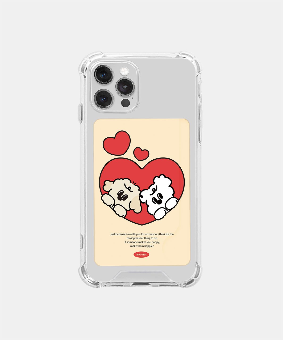 소유템(SOUTEM) Heart Mori Nuri Card Phone Case_Clear