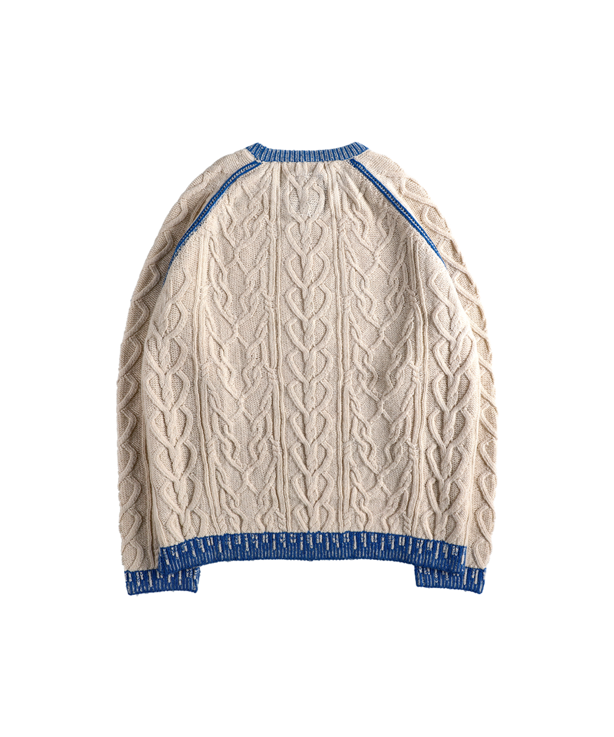 더왈드(THEWARLD) EMBROIDERY LOGO SWEATER IVORY/BLUE