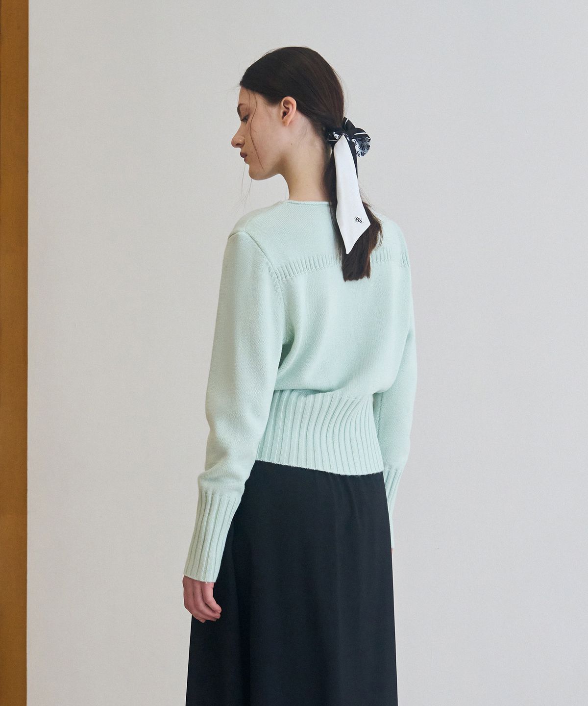 드로우핏 우먼(DRAWFIT WOMEN) 코드 보트넥 울 니트 [MINT]
