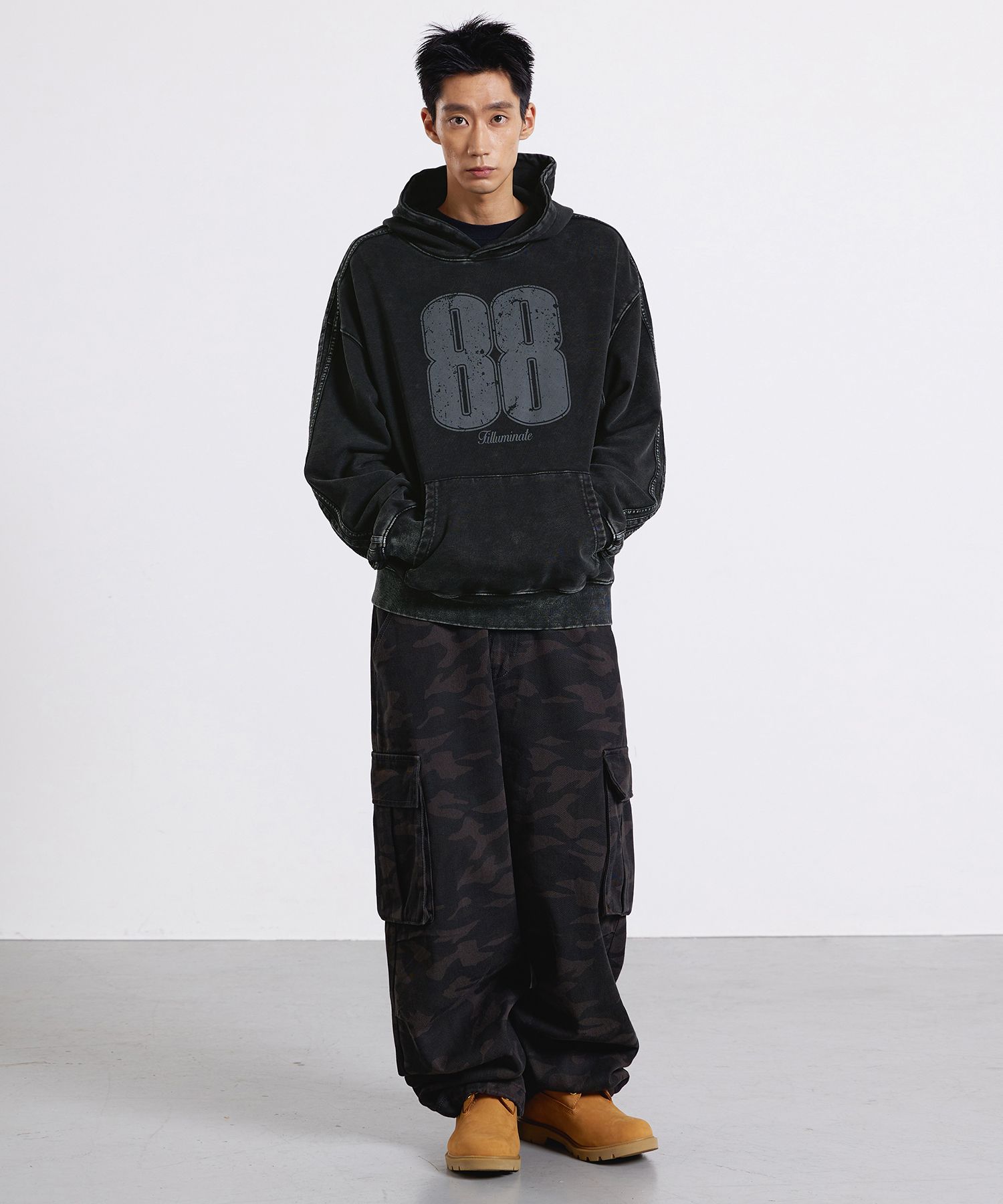 F.ILLUMINATEの88 Pigment Hoodie 全2色 MUSINSA | FILLUMINATE 88 Pigment Hoodie-Black