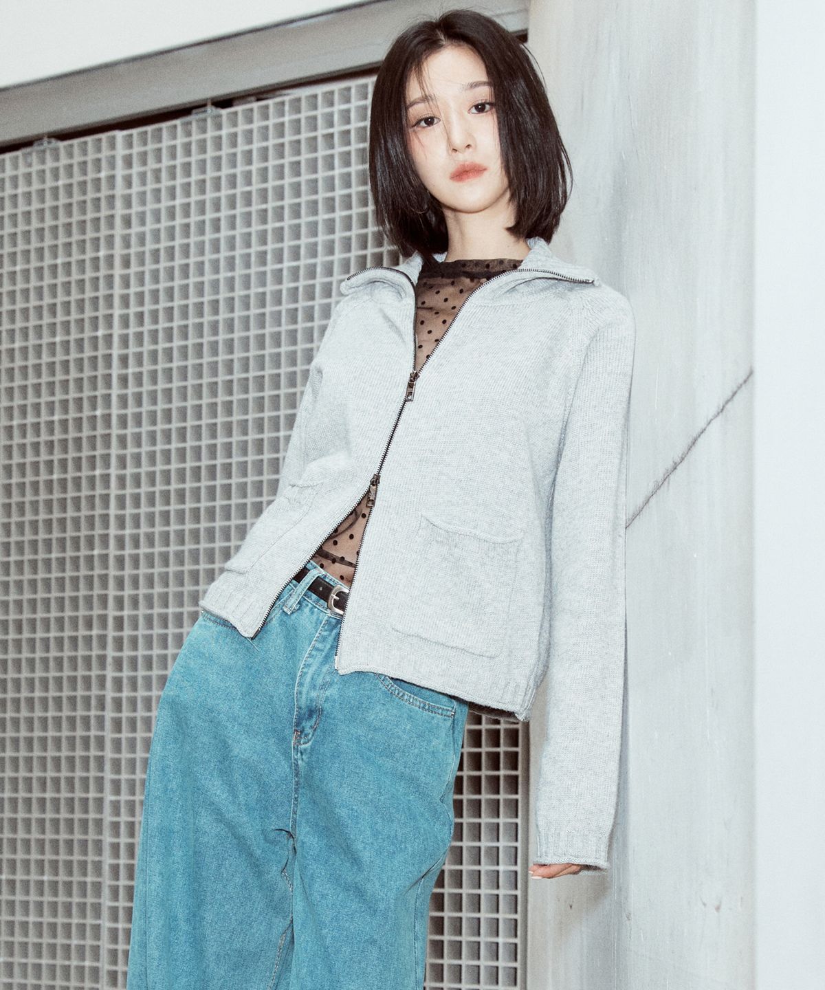닉앤니콜(NICK&NICOLE) NICOLE JAQUARD KNIT CARDIGAN_2COLOR