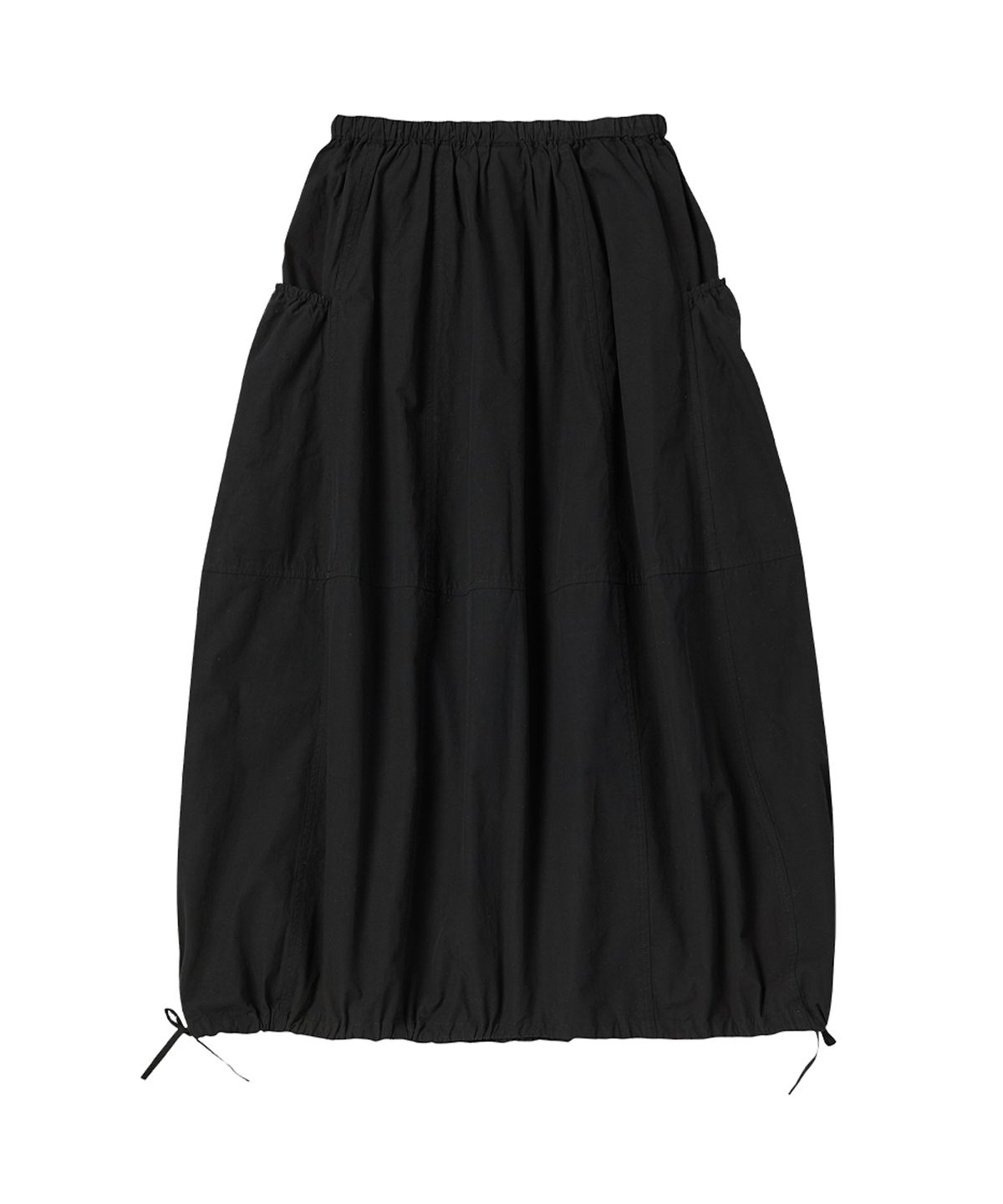 꼬모니노즈(COMONINOZ) W RIBBON BALLOON SKIRT [BLACK]